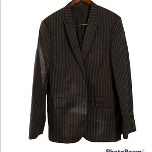 Black with White 2 Button Express Suit